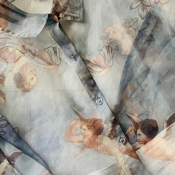 Sheer Angel Roman Collar Shirt - Picture 4 of 7